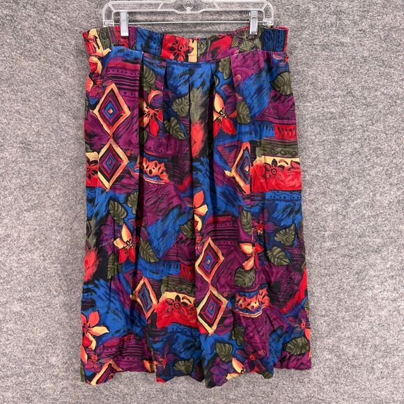 Maggie McNaughton Dresses & Skirts - Maggie McNaughton Skirt Women 16W Plus Purple Geometric A-Line Midi Rayon